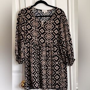 ZELZERA WOMENS DRESS, BLACK & BROWN, size large